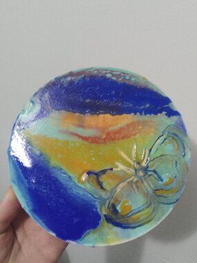 Moth – Acrylic on Round Canvas (Small)